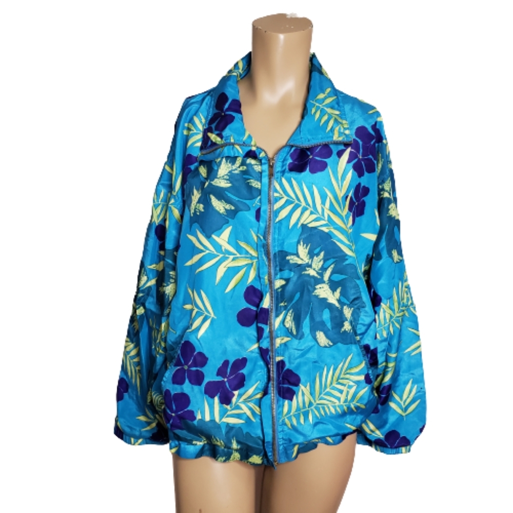 Vintage 90's floral print Evr bomber jacke size L